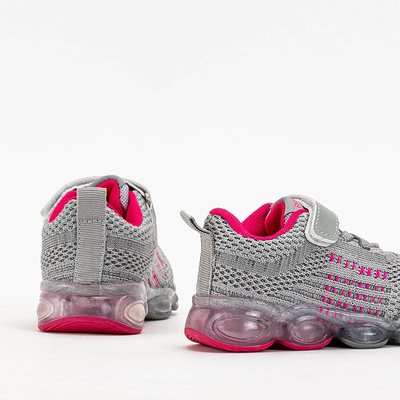 Chaussures de sport pour enfants grises avec éléments roses Dons - Footwear