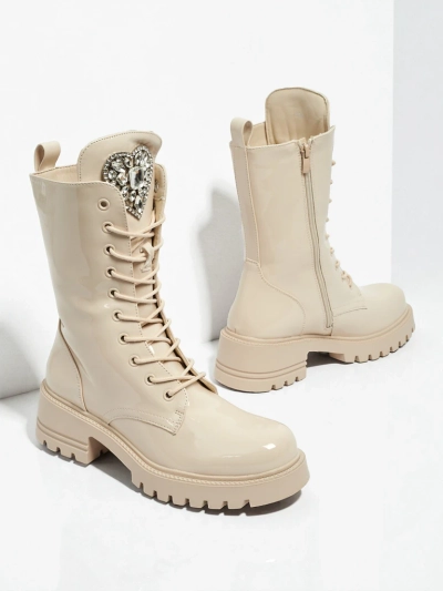 Bottines vernies à lacets pour femmes Emelune