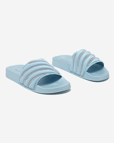 Chaussons femme bleus avec zircons cubiques Erikis - Footwear