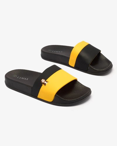 Royalfashion Tongs en caoutchouc jaune et noir pour femme Lierigs