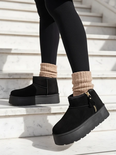 Royalfashion Bottes de neige à plateforme pour femmes a'la Delgadi