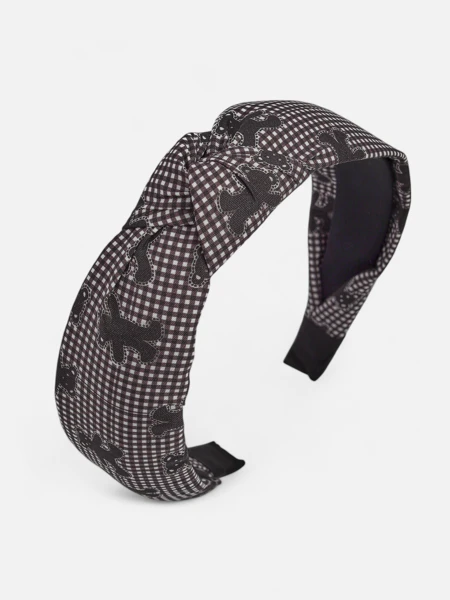 Royalfashion Serre-tête tressé à carreaux et oursons