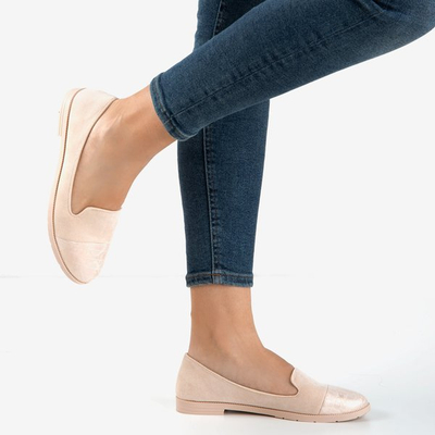 Mocassins roses pour femmes avec gaufrage décoratif Lops - Chaussures 1