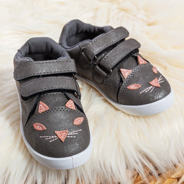 Sneakers enfant gris Baggi - Chaussures