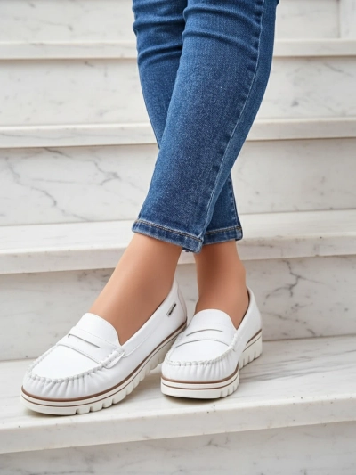 Mocassins Blancs Eleganza de la Collection Printemps