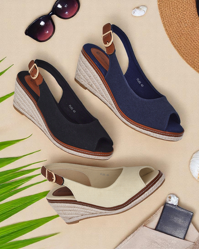 Sandales compensées ouvertes Royalfashion pour femmes Tafenis