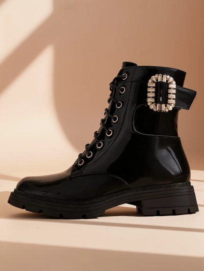 Royalfashion Bottines à lacets pour femmes Lacero