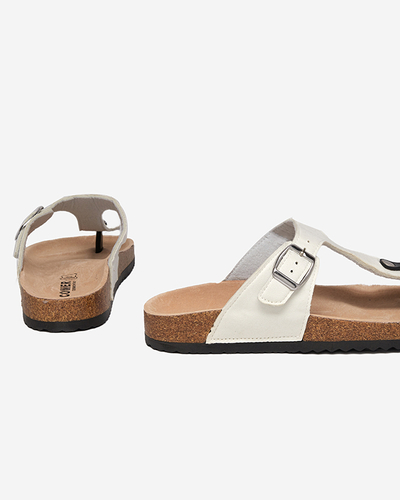 Sandales femme en éco-suède blanc Sodifo- Footwear