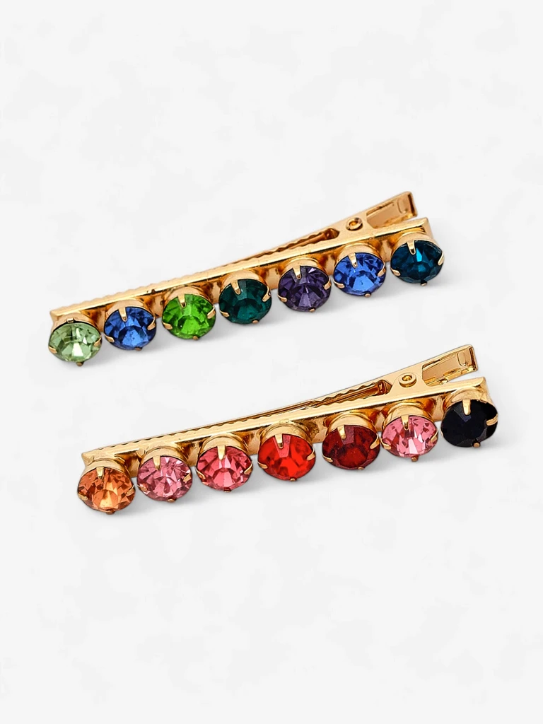 Royalfashion Épingles à cheveux avec des cristaux colorés