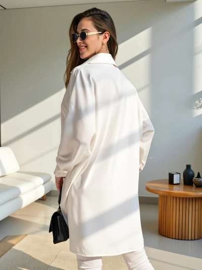 Royalfashion Chemise longue pour femme oversize