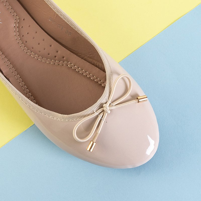 Ballerines Suzzi Laquées Rose Beige Femme - Chaussures