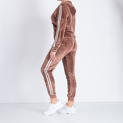 Sweat-shirt femme marron avec rayures - Vêtements