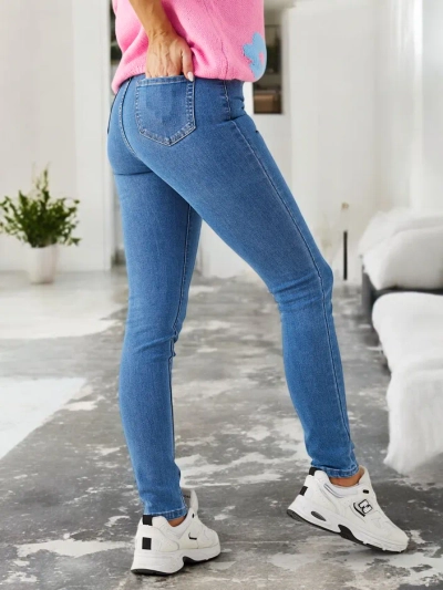 Royalfashion Jeans en coton pour femmes à taille fuselée