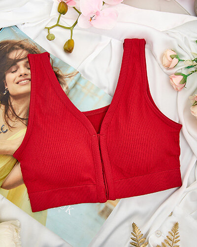 Royalfashion Soutien-gorge de sport côtelé pour femme