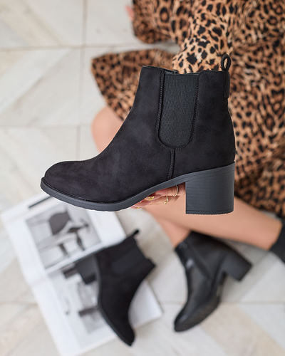 Royalfashion Bottes pour femme en éco-suède noir sur tige Nanhelyna