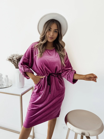 Royalfashion Robe midi fuchsia pour femme