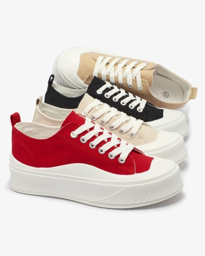 OUTLET Royalfashion Baskets de sport beige à plateforme Luceri