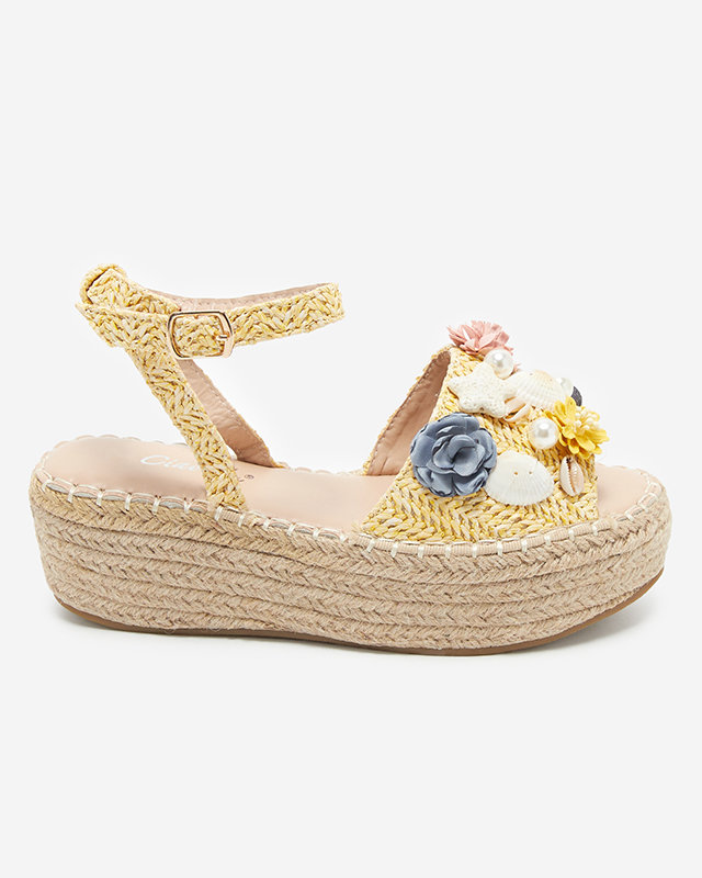 OUTLET Sandales pour femmes jaunes à bande décorée Soramis - Footwear