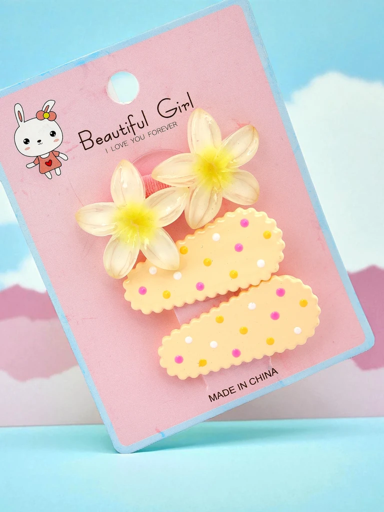 Lot de barrettes avec motif fleur