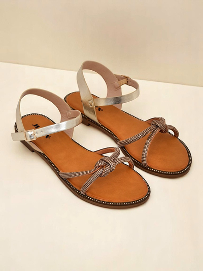 Royalfashion Sandales pour femmes avec zircons décoratifs Bella Shine