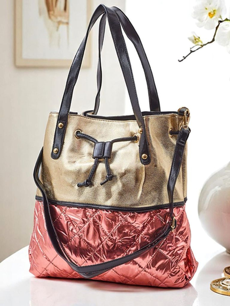 Royalfashion Grand sac à main pour femmes Golden Luxe Shopper