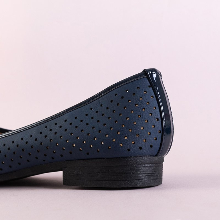 OUTLET Ballerines femme bleu marine à nœud Frankia - Chaussures