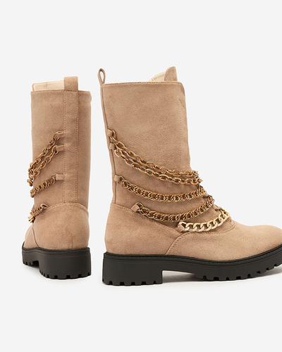 Royalfashion Bottes bagger pour femme en marron clair Goserre