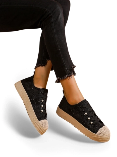 Baskets en dentelle pour femmes Royalfashion avec sequins Nille