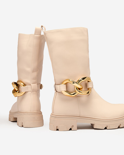 Bottines à enfiler pour femme avec isolation camel Mekira - Footwear