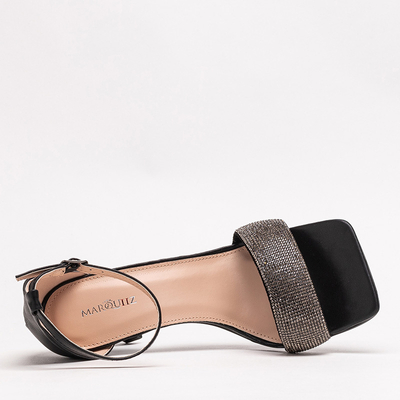 Sandales femme noires sur stiletto Enedi - Footwear