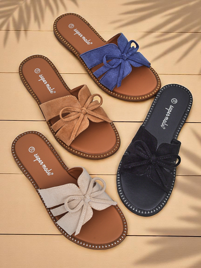 Mules plates femme Royalfashion avec nœud Gerber