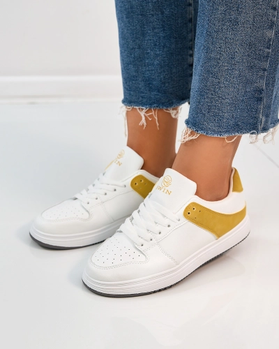 Royalfashion Chaussures de sport pour femmes blanc moutarde Elevace