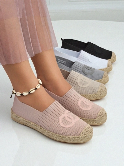 Espadrilles Theodora roses pour femmes en cuir écologique suédé, plates