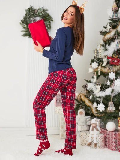 Pyjama de Noël pour femmes en bleu marine- Vêtements