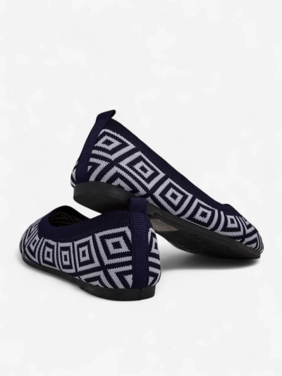 Royalfashion ballerines pour femmes en tissu à imprimé géométrique Métrique