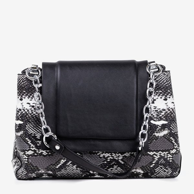 Sac à main femme noir en peau de serpent a'la - Sacs à main