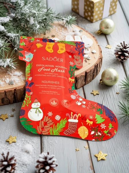 Masque de Noël pour les pieds - chaussettes aux niacinamides - hydratant