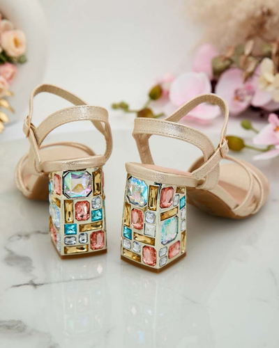 Royalfashion Sandales à talon Solepte strass pour femme