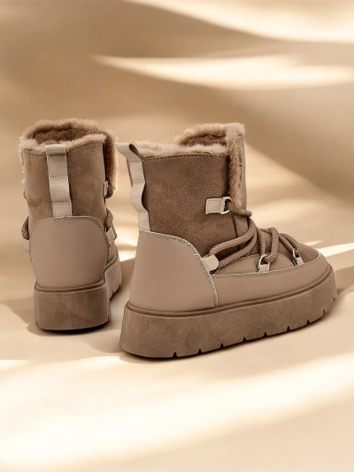 Royalfashion Bottes de neige à lacets pour femmes Liloz