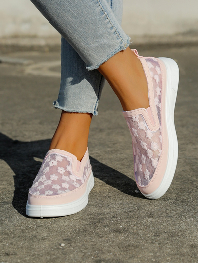 Royalfashion Mocassins en mesh pour femmes avec fleurs Emzos