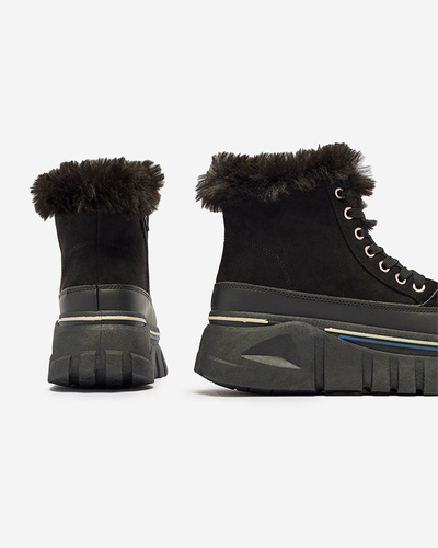 Bottes de neige noires à plateforme et à lacets pour femmes Neatesa - Footwear