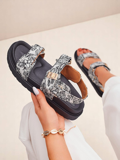 Sandales Royalfashion pour femme avec imprimé Aloé
