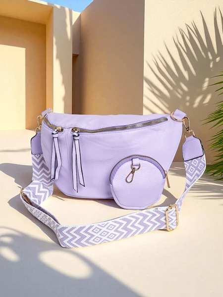 Royalfashion Petit sac à main semi-circulaire pour femme en cuir écologique Velia Cuve