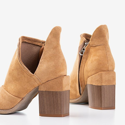 Bottines femme marron clair avec découpes Cintura - Footwear 1