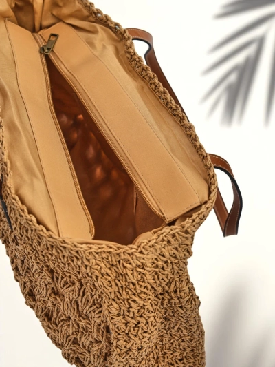 Royalfashion Grand Sac en Paille pour Femmes Coco Breeze