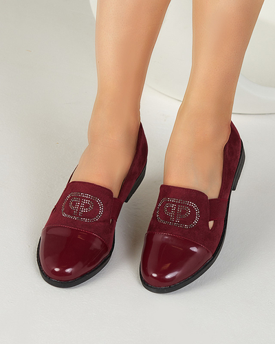 Mocassin femme bordeaux bout Velqi verni - Footwear