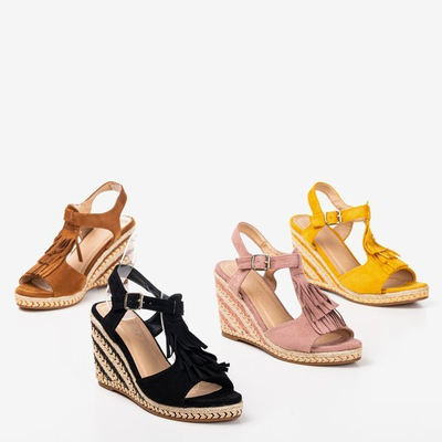 Sandales femme marron à franges Odina - Chaussures 1