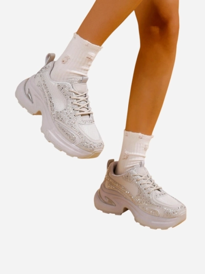 Royalfashion Baskets de sport pour femmes avec des strass Bloss