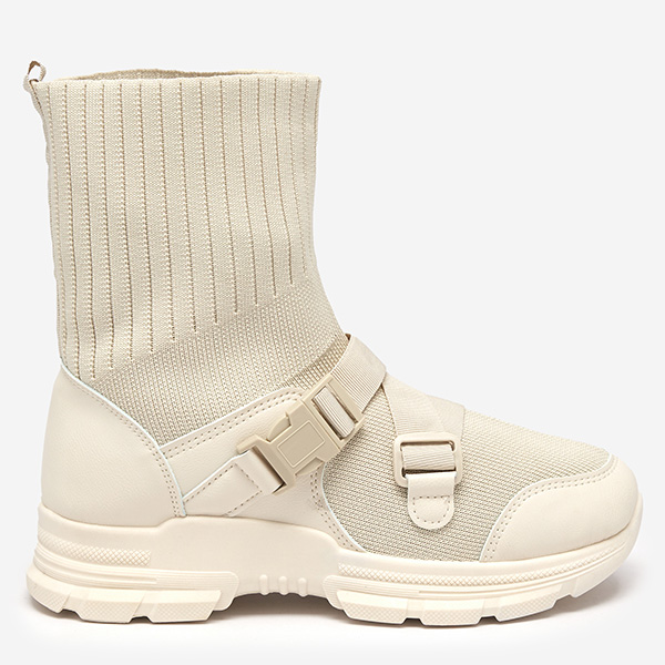 OUTLET Baskets montantes beiges pour femme avec décorations Cerini - Footwear