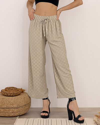 Royalfashion Pantalon large à carreaux pour femme